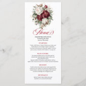 Carte de Menu Fleur d'Eucalyptus Rouge Foncé de Lu (Devant)