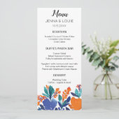 Carte de menu Fleur Florale Vibrante (Debout devant)