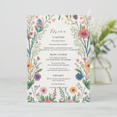 Carte de menu fleur sauvage Baby in Bloom Shower (Debout devant)