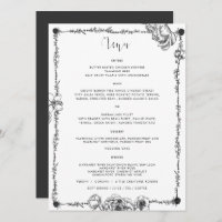 Carte de menu Fleurs à main gothique