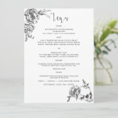 Carte de menu Fleurs à main gothique (Debout devant)