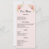 Carte de menu Fleurs d'aquarelle Boho rose (Devant)
