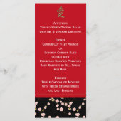 Carte de menu Fleurs de cerisiers rouges et noirs (Dos)