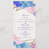 Carte de menu Fleurs Hydrangea & Mariage Printemps (Devant / Derrière)