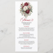 Carte de Menu Fleurs Marron Modernes Eucalyptus Or (Devant)