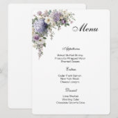 Carte de menu floral (Devant / Derrière)
