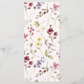 Carte de menu Floral Calligraphie fleur sauvage (Dos)