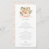 Carte de menu Floral Citrouille rose pâle (Devant / Derrière)