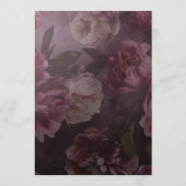 Carte de menu floral foncé et moody (Dos)