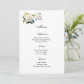Carte de menu floral Gardenia (Debout devant)