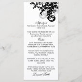 Carte de menu Floral Noir et Argent (Dos)