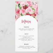 Carte de menu Floral rose (Devant)