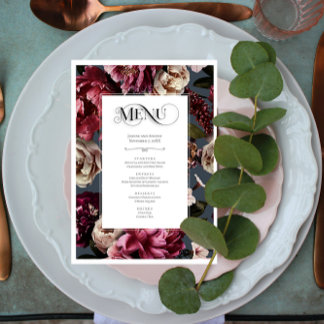 Carte de menu Floral Vibrant