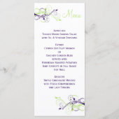 Carte de menu Floral violet, vert et blanc (Dos)