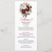 Carte de menu florale Marsala Designer Eucalyptus (Devant)