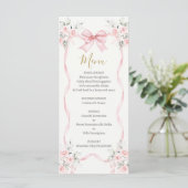 Carte de menu florale rose Love Shack (Debout devant)