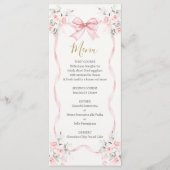 Carte de menu florale rose Love Shack (Devant)