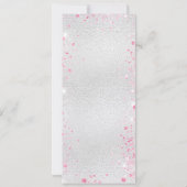 Carte de menu floraux rose argent mariage (Dos)