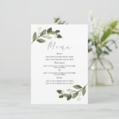 Carte de menu Flushing Sprigs avec dossier rose (Debout devant)