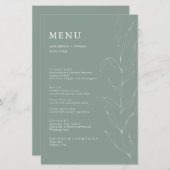 Carte de menu Foliage de la ligne de dessin (Devant / Derrière)