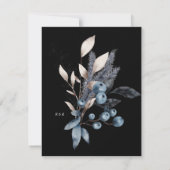 Carte de menu Frosty Winter Floral Mariage (Dos)