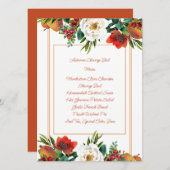 Carte de Menu Fruits d'Automne, Baies et Fleurs (Devant / Derrière)