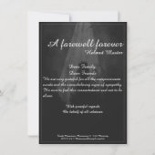 Carte de menu funéraire dans la lumière (Dos)