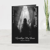 Carte de menu funéraire dans la lumière (Devant)