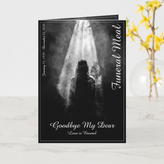 Carte de menu funéraire dans la lumière (Fleur jaune)