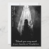 Carte de menu funéraire dans la lumière (Devant)