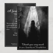 Carte de menu funéraire dans la lumière (Devant / Derrière)