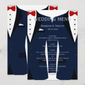 Carte de menu Gay bleu et blanc personnalisée (Devant / Derrière)