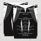 Carte de menu Gay noir et blanc personnalisée (Devant / Derrière)