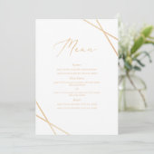Carte de menu géométrique doré (Debout devant)