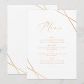 Carte de menu géométrique doré (Devant / Derrière)