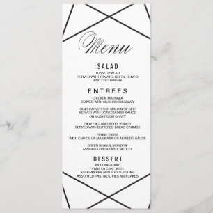 Carte de menu géométrique moderne