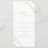 Carte de menu géométrique or (Devant / Derrière)