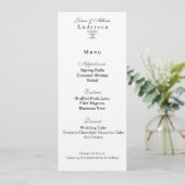 Carte de menu Glace Argentée pour Mariages et Gala (Debout devant)