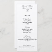 Carte de menu Glace Argentée pour Mariages et Gala (Devant / Derrière)