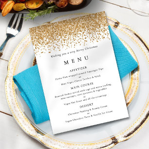 Carte de menu Glam Gold Parties scintillant Christ