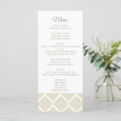 Carte de menu Gold Filigree (Debout devant)
