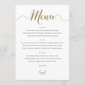 Carte de menu Gold Mariage (Dos)