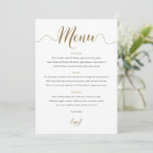 Carte de menu Gold Mariage (Debout devant)