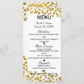 Carte de menu Gold Tone Baby's Breath White Elegan (Devant / Derrière)