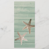 Carte de menu Golden Starfish & Wood Elegant Beach (Dos)