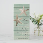 Carte de menu Golden Starfish & Wood Elegant Beach (Debout devant)