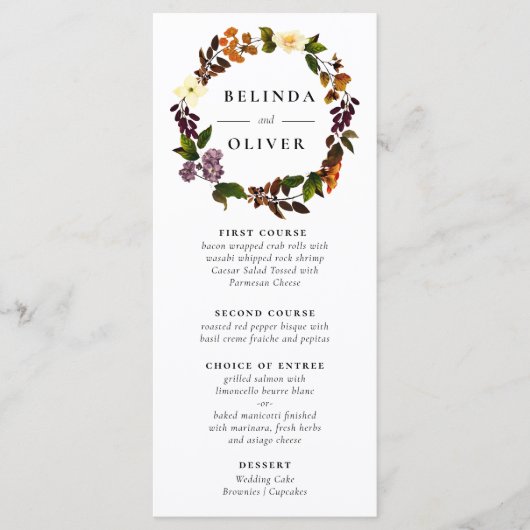 Carte de menu Grace Vintage Wedding (Devant)