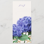 Carte de menu Hydrangea Flowers & Gold Elegant Wed (Dos)