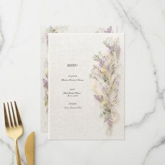 Carte de menu Jardin de printemps aux lilas