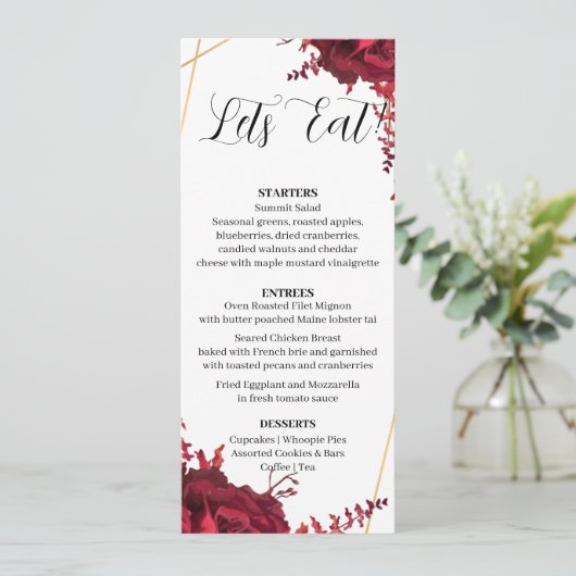 Carte de menu Jeu 11 moderne (Debout devant)